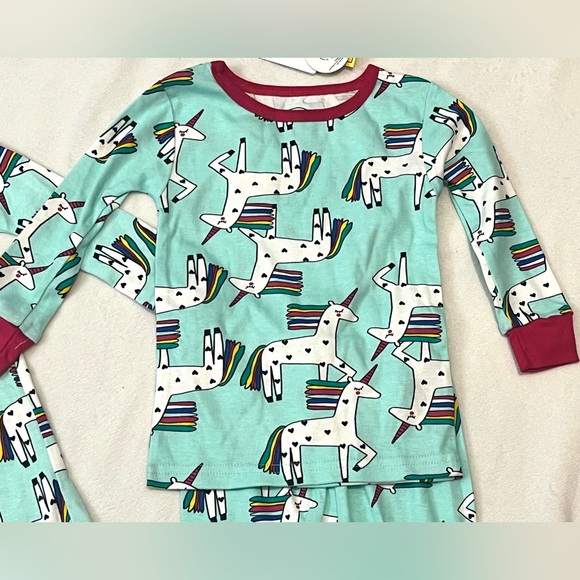 Lamaze Organic 2 PAIRS of Aqua & Pink Unicorn Print Footless Pajamas 18 Months - Picture 4 of 15
